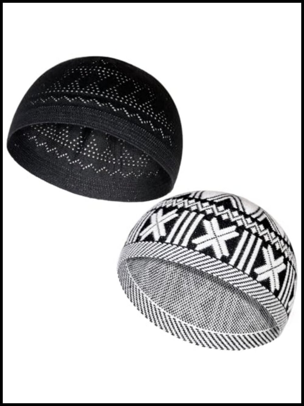 Stretchable Muslim Skull Caps - 2-Pack Beanie Hats for Prayer & Festivals
